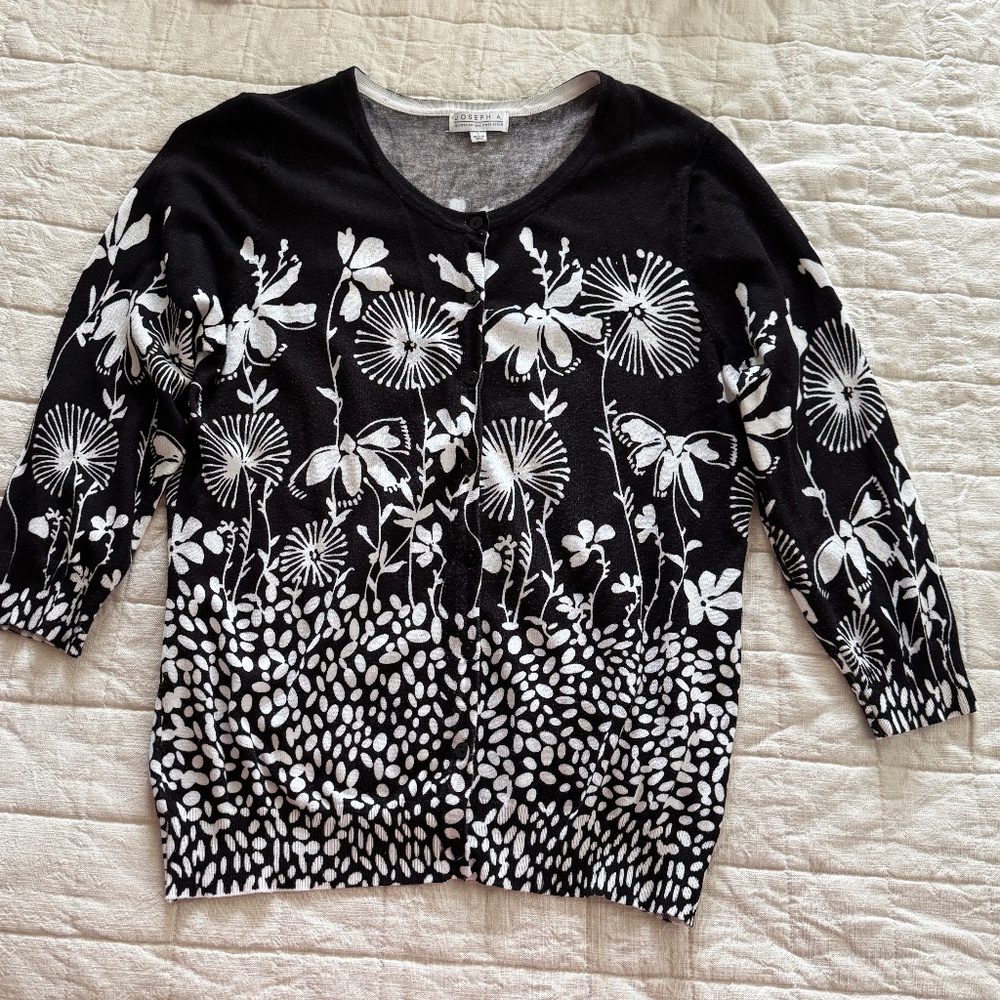 Joseph A black & white spring cardigan size L
